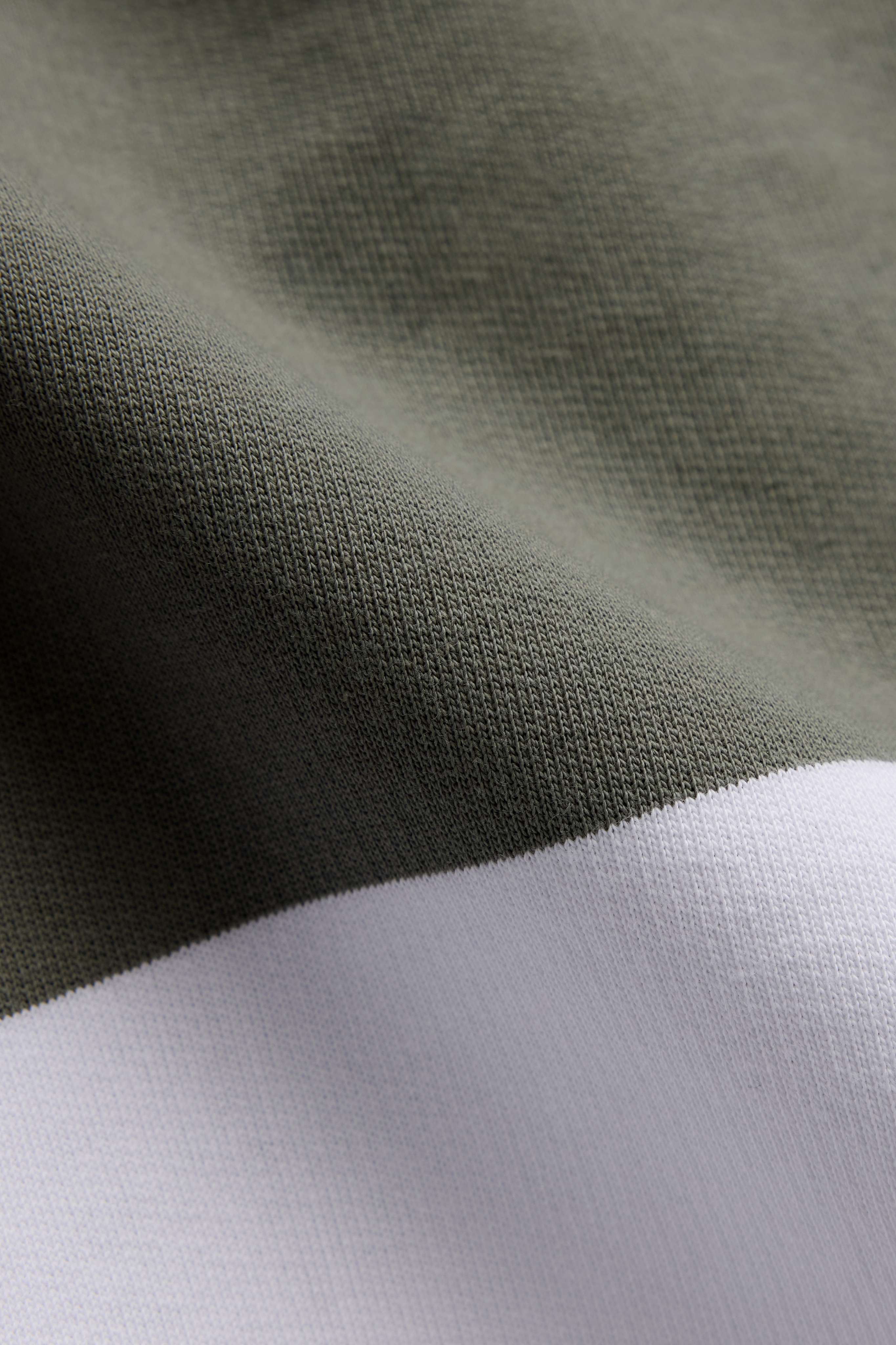 W. Cotton Rugby Shirt - Stripes White/Dark Olive